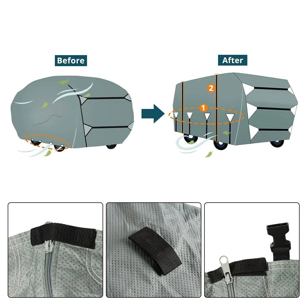 Travel Trailer RV Cover Waterproof Anti-UV Non-Woven Fabric 30'-33' BCK78881K