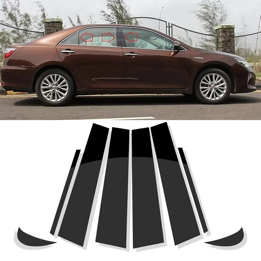 8pcs Black Pillar Window Cover Trim for Toyota Camry (2018–2021)