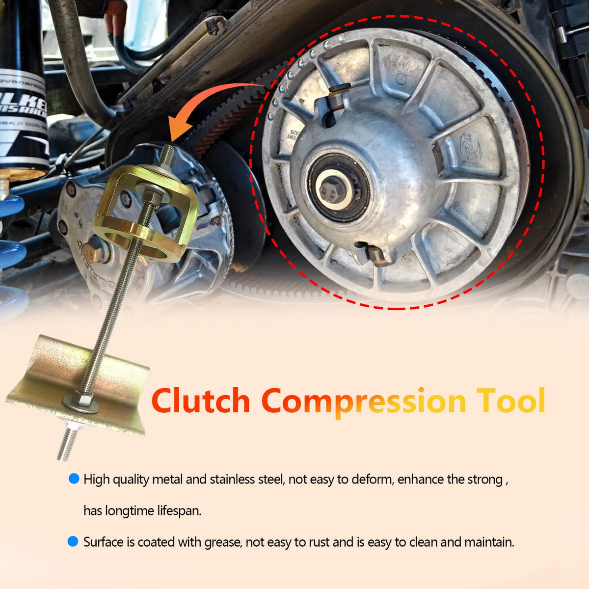 Clutch Compression Tool for Polaris Ranger XP 570 700 800 900 1000 (2010–2023)