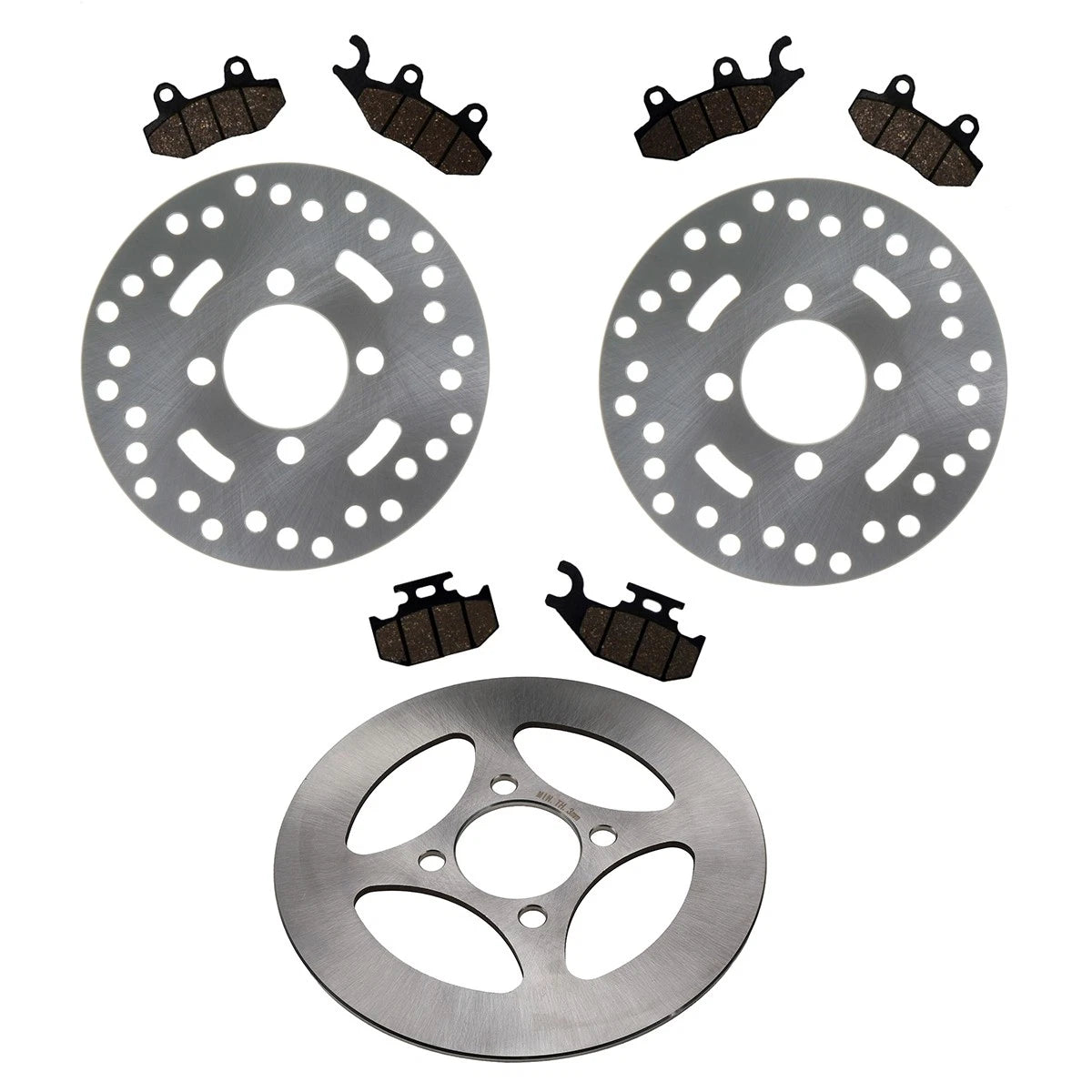 Front & Rear Brake Rotors & Pads for Yamaha Raptor 700 (2006–2012) K-20134244232029460