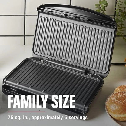 Family-Size Grill & Panini Press for George Foreman (Nonstick, 5-Serving)