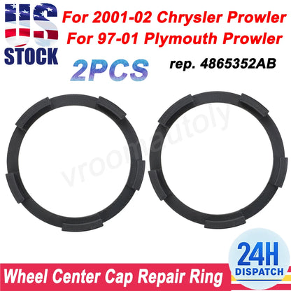 2X Wheel Center Cap Hubcap Repair Ring for Plymouth Chrysler Prowler (1997–2002)