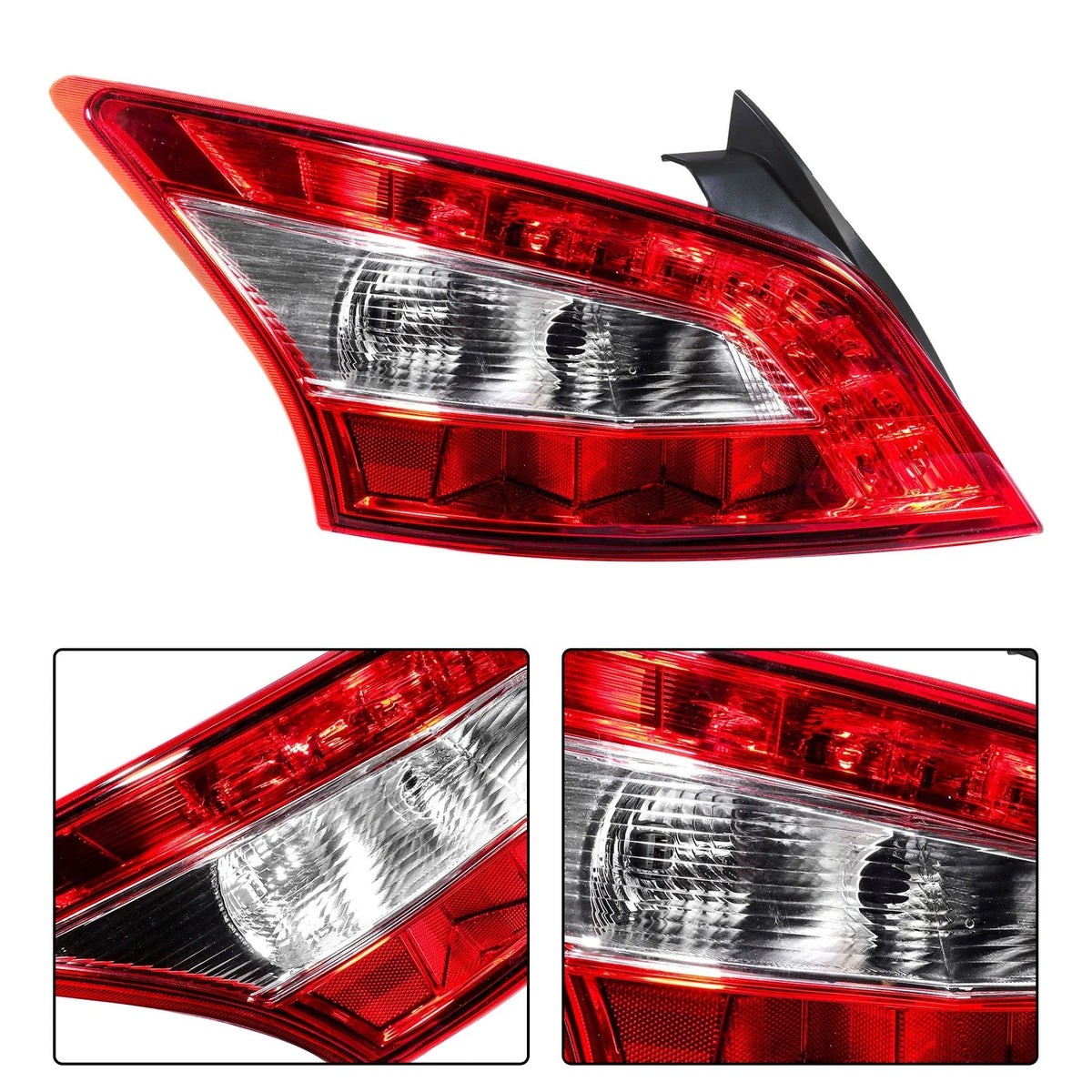 Set of 2 Rear Tail Light Assemblies for Nissan Maxima (2009–2011) Chrome Red