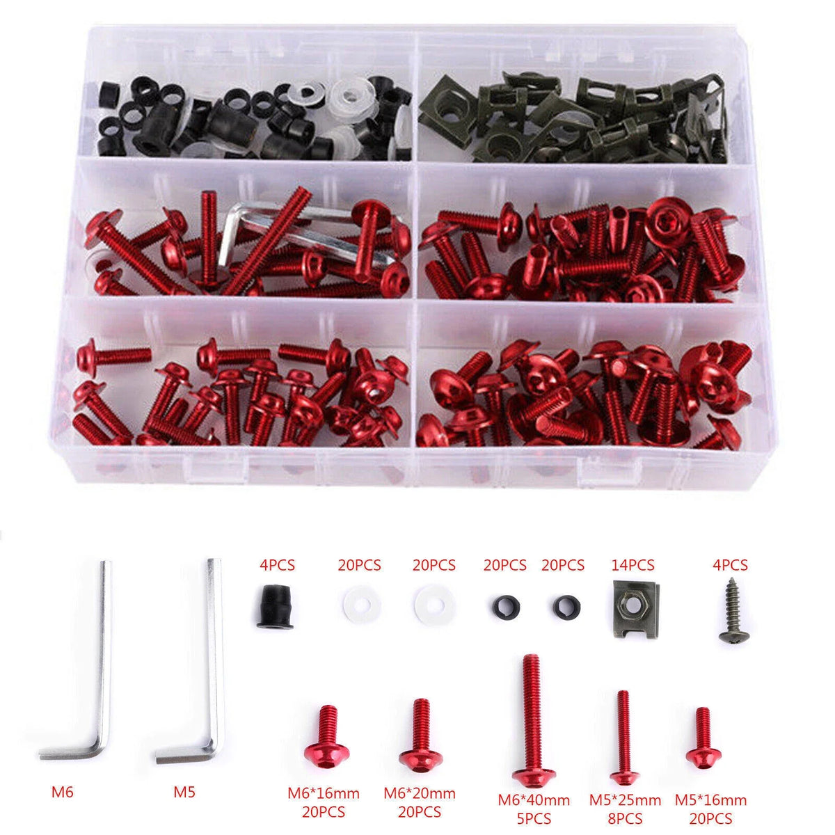 Fairing Bolts Kit M5/M6 for Sportbikes Motorcycle (177x)