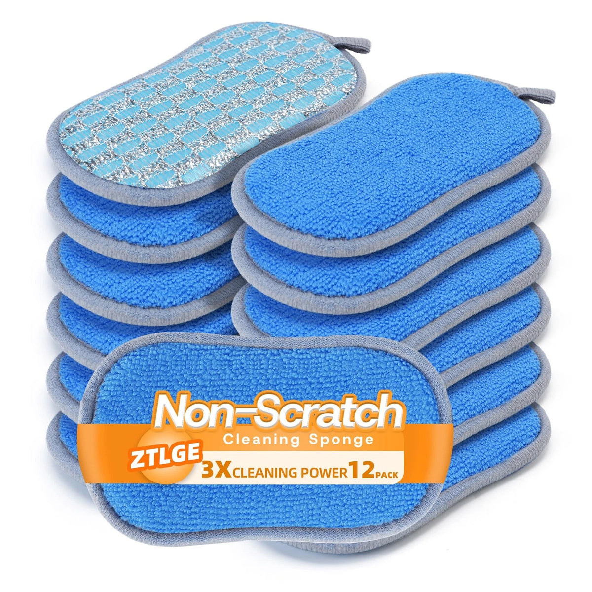 12 Pack Multi-Purpose Scrub Sponges for Kitchen Cleaning