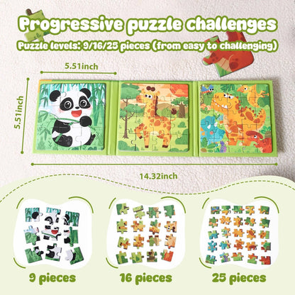 Magnetic Puzzles for Kids 3-5 Years - 3 in 1 Montessori Learning Toys