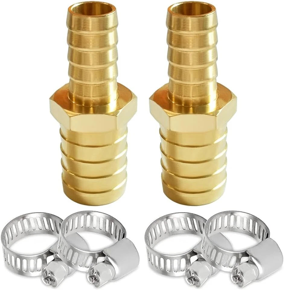 2X Brass 1/4" to 1/2" OD Barb Reducer Hose Fittings