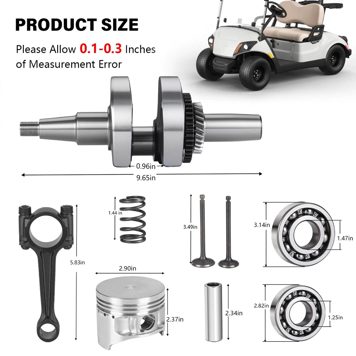 STD Crankshaft Connecting Rod & Piston Valve for Yamaha Golf Cart G14A (1995–1996)