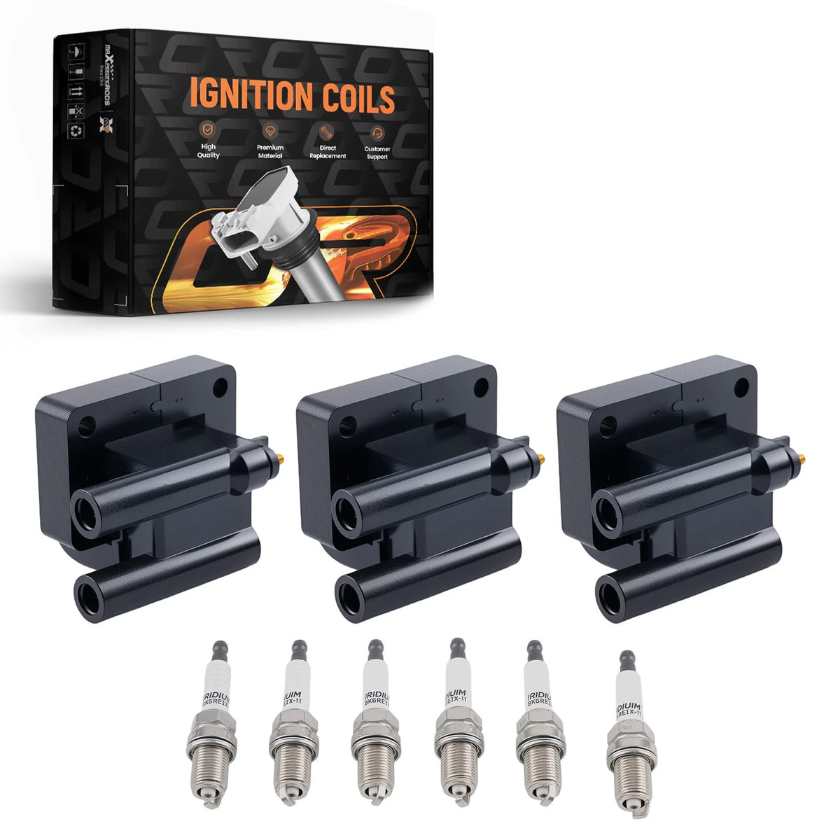 3X Ignition Coils & Spark Plugs for Dodge Stealth Mitsubishi 3000GT (1991–1996) - RJLGME, UF143, D334558, D346835