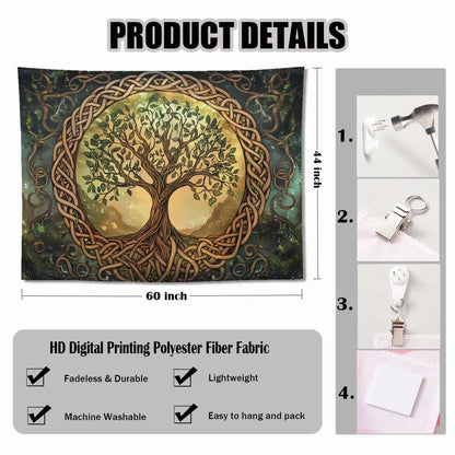 Tree of Life Tapestry for Fantasy Forest Nature (60"L x 44"W)