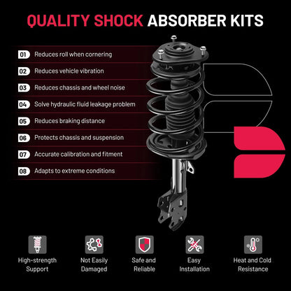 Complete Front Struts and Shocks with Sway Bar Links for Toyota Prius (2004–2009)