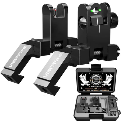 Flip Up Fiber Optic Sights for Classic 45 Degree Offset Iron Sights