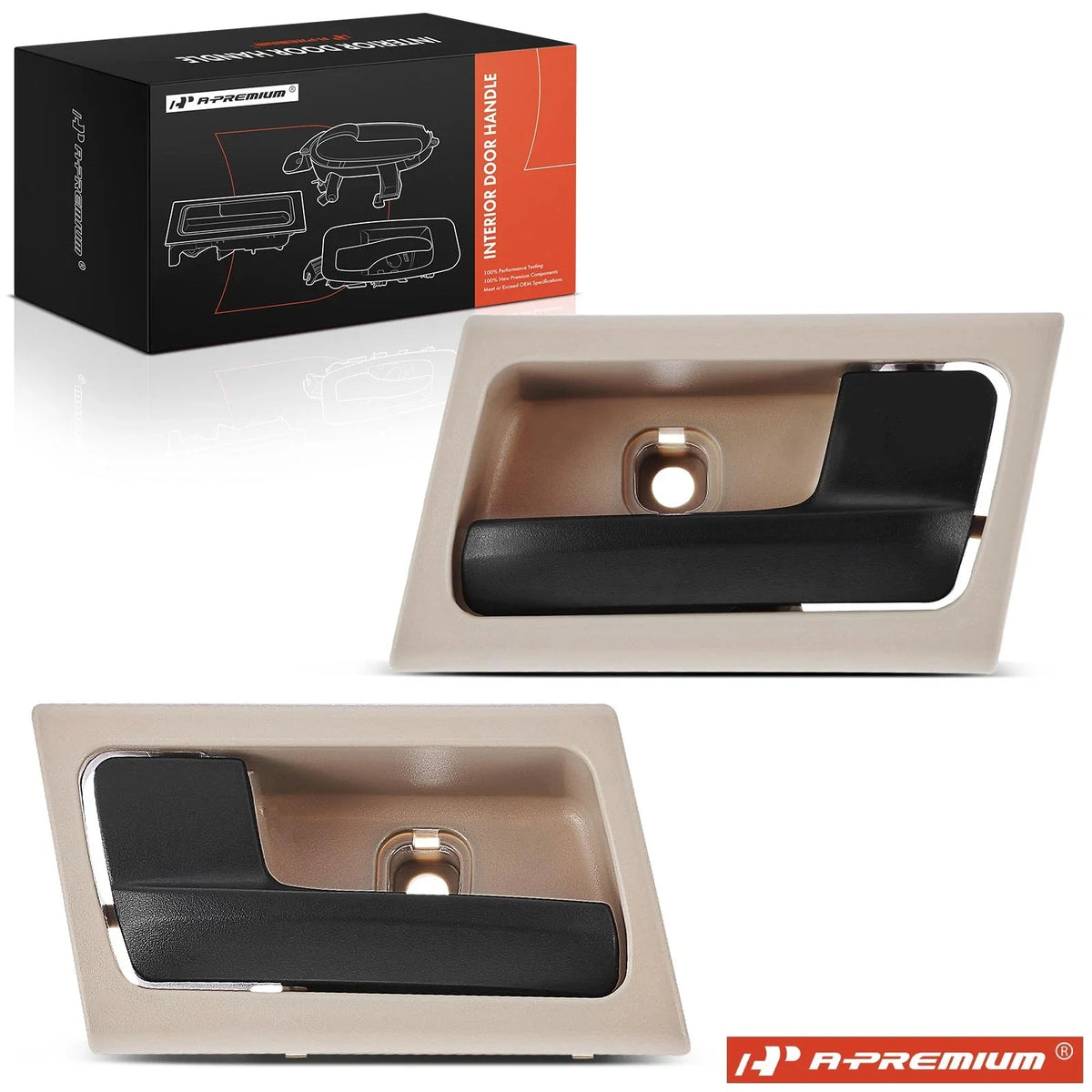 2X Black and Beige Interior Door Handles for Ford Crown Victoria (1992–2011)