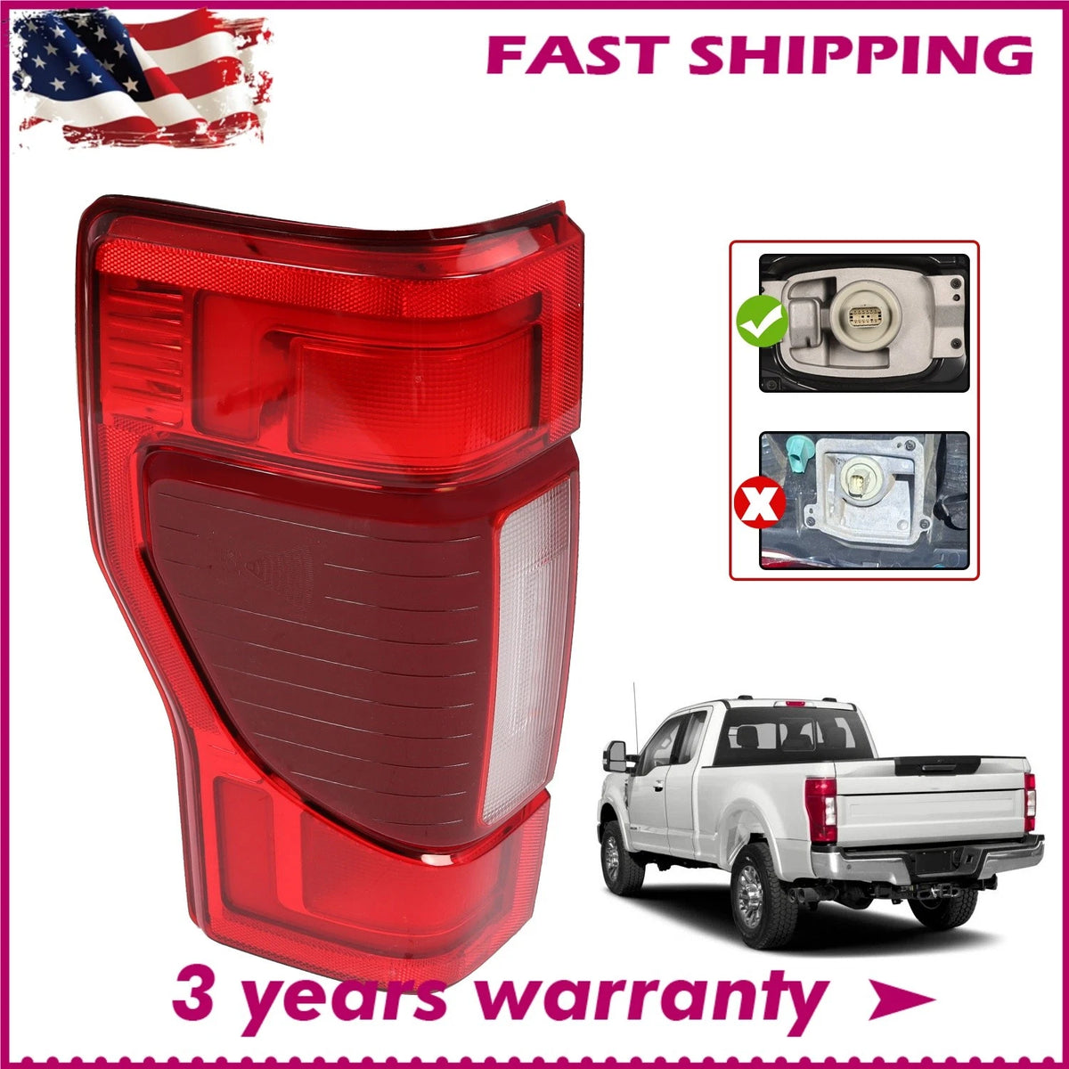 Full LED Tail Light for Ford F250 F350 SuperDuty (2020–2022) LC3Z13405E, FO2800282
