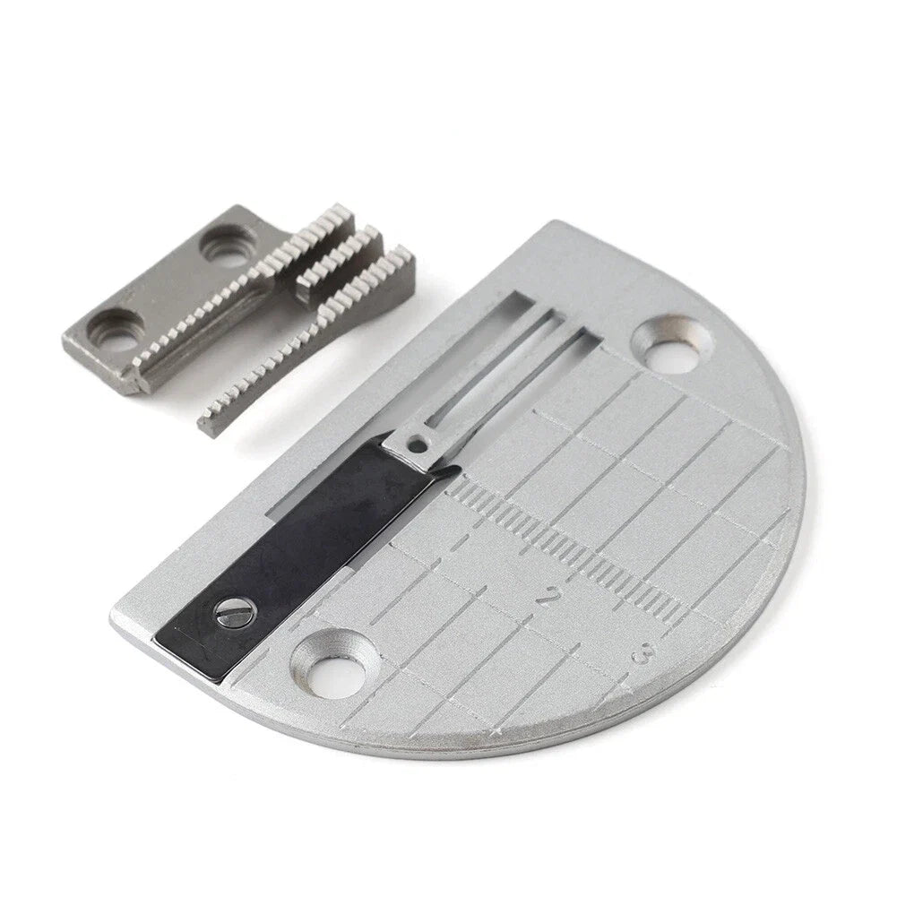 Set of 1 Flat Car Anti-Crease Needle Plate & Feed Dog for Juki DDL-5550, 8300