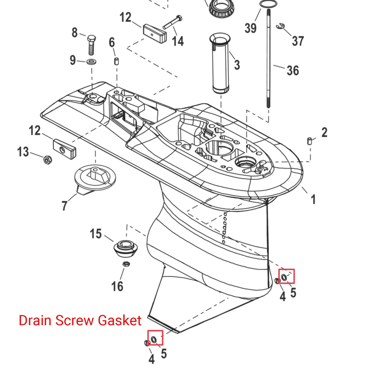 Oil Drain Plug Seal Washer Gasket for Mercury Mariner (26-8M0204693)