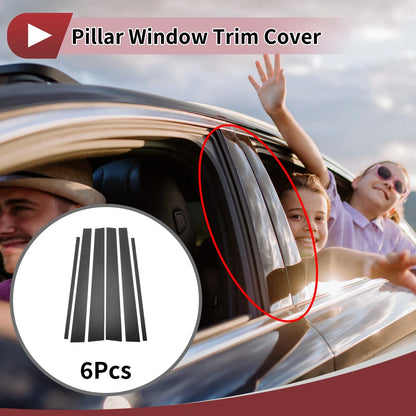 6 Pcs Car Door Pillar Window Trim for Toyota 4Runner (1996–2002) Carbon Fiber