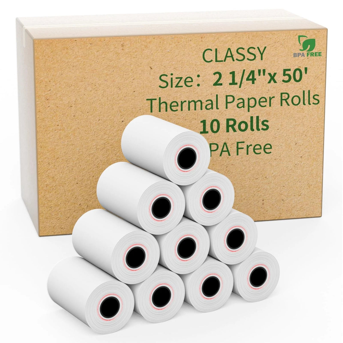 2 Rolls of 2 1/4" x 50' Thermal Paper for POS Systems