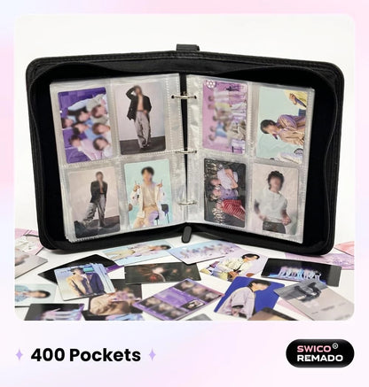 Photocard Binder for Compact Storage (400 Pockets) - Purple-Army