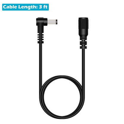 DC Extension Cable 5.5mm x 2.1mm Right Angle Male to 3FT (90 Degree)
