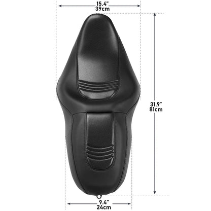 Black Driver Passenger Seat for Harley Touring Street Glide (2009–2023)