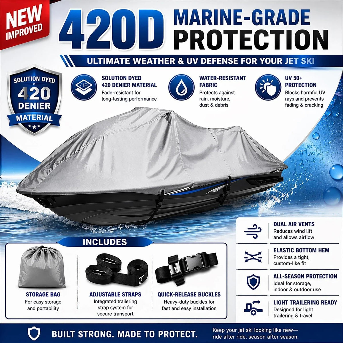 Jet Ski Cover for SeaDoo Bombardier GTI SE 130 (2007–2010)