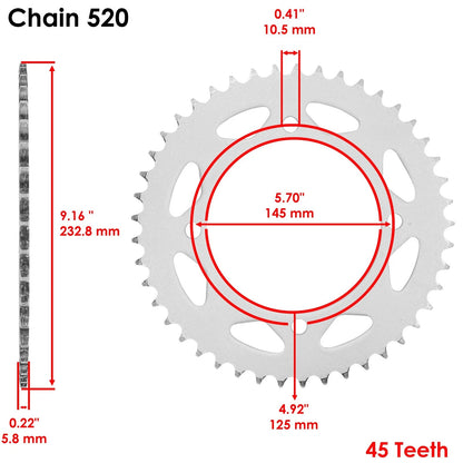 O-Ring Drive Chain & Sprockets Kit for Yamaha XV250 V-Star 250 (2008–2016) EG1409FS104XO