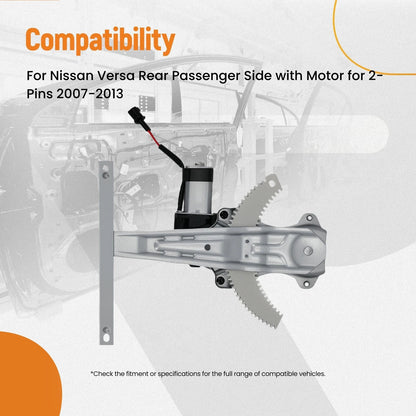 Rear Right Passenger Side Window Regulator for Nissan Versa (2007–2013) 751-215