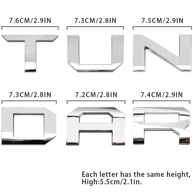 3D Chrome Letters Emblem for Tundra (2014–2021) Tailgate Insert Badge