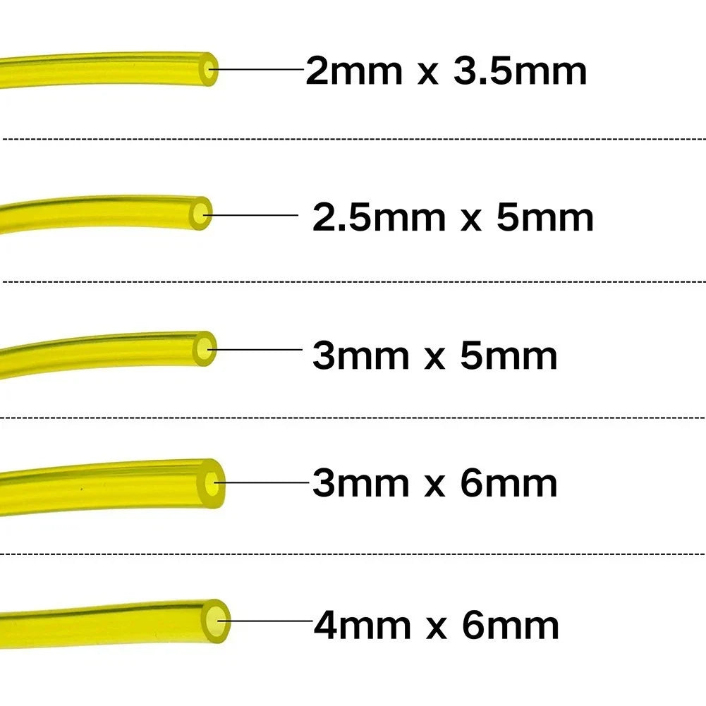 Fuel Line Set for Chainsaw Lawn Mower (1 Meter, Yellow Hose)