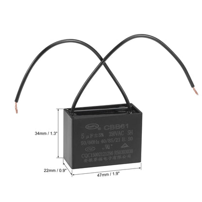 Ceiling Fan Capacitor CBB61 5uF 350V AC for Ceiling Fans