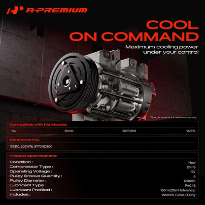 A/C Compressor for Kia Rondo (2007–2009) 977011D300, 2021976, 178310