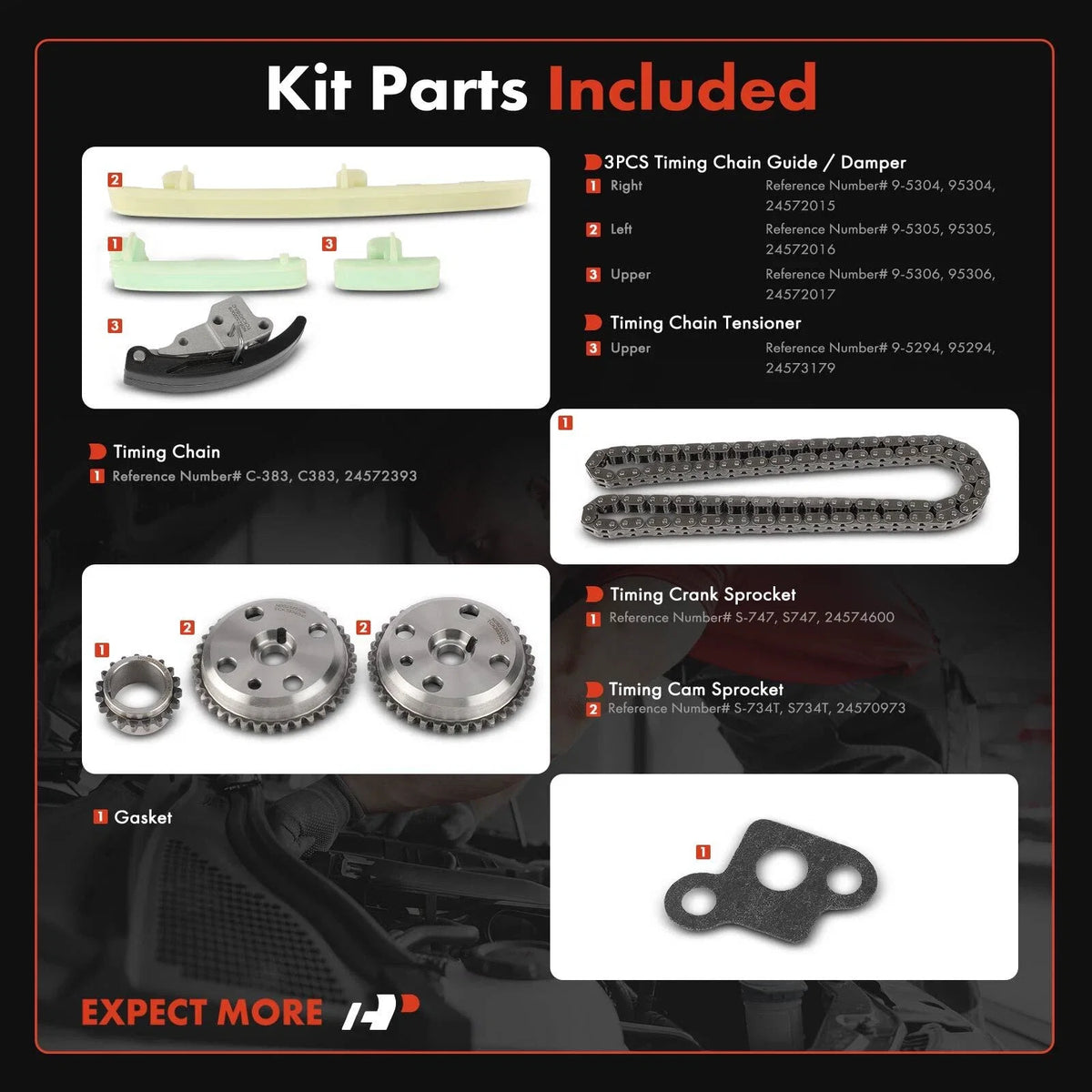 8x Timing Chain Kit for Chevrolet Cavalier Beretta Pontiac (1982–2005)