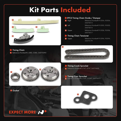 8x Timing Chain Kit for Chevrolet Cavalier Beretta Pontiac (1982–2005)