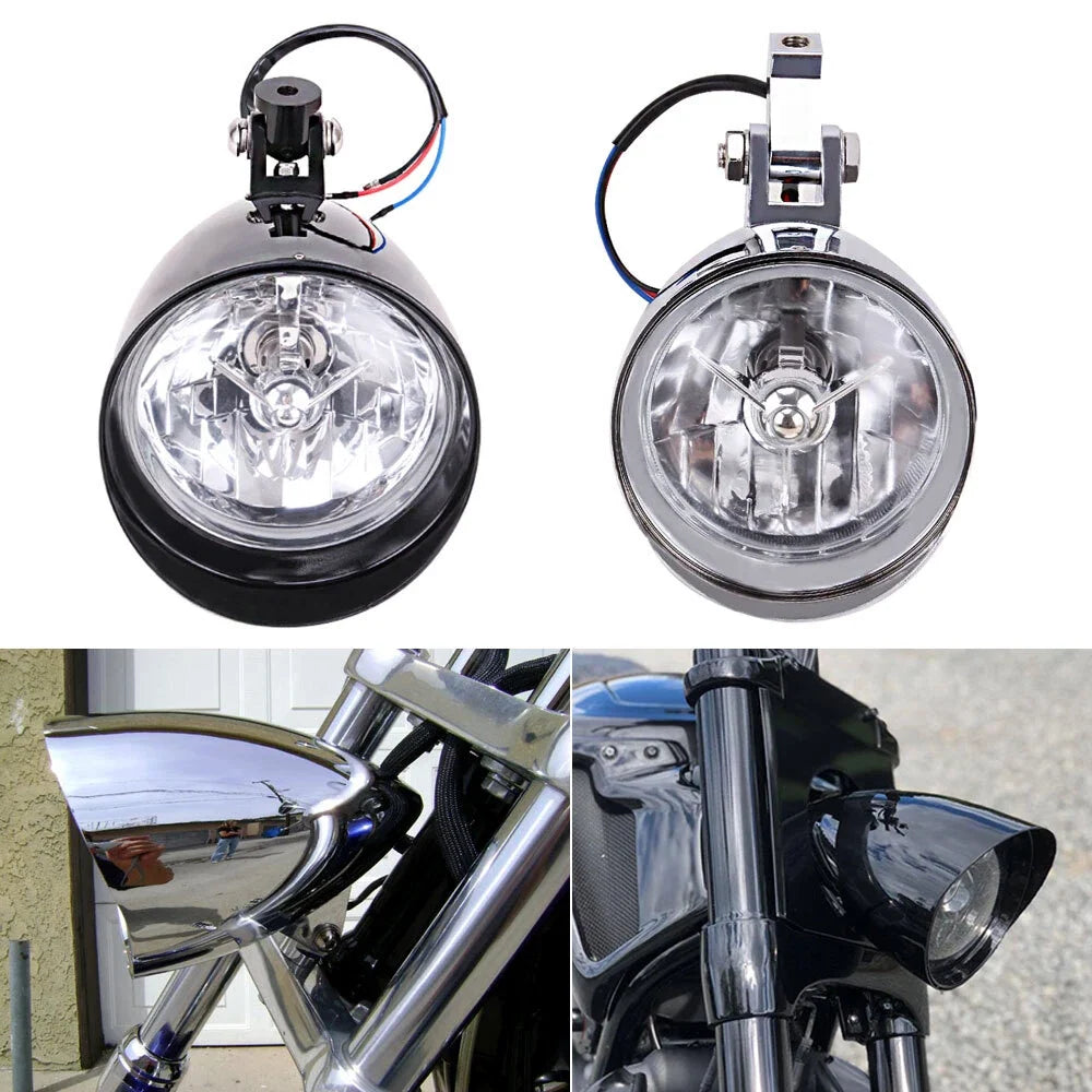 Billet Bullet Headlight for Harley Sportster (Chrome/Black)