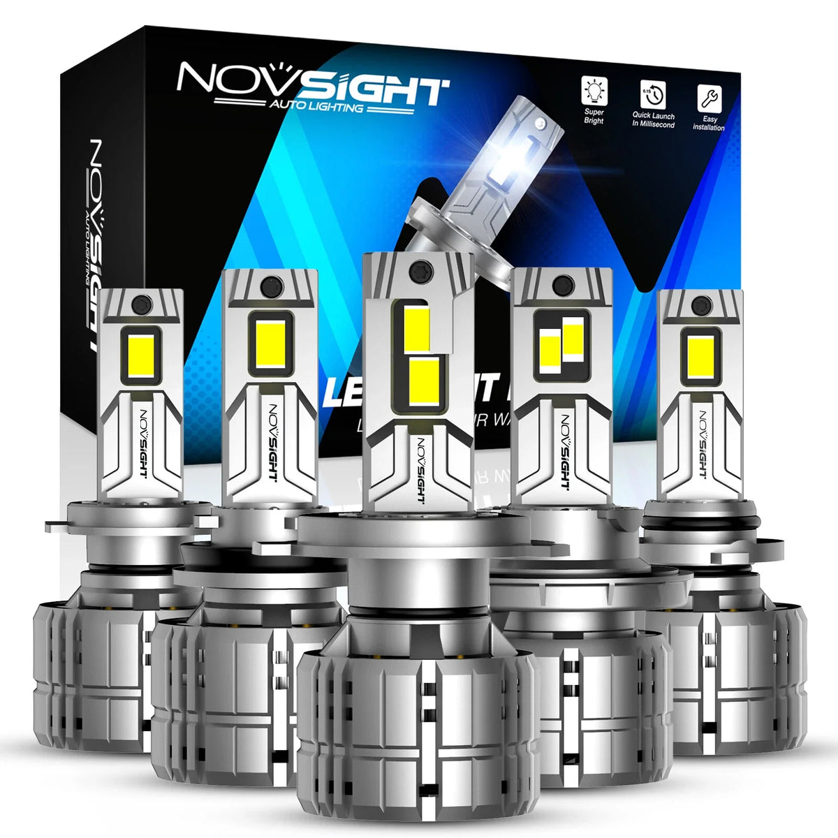 2X H13 H4 H7 9005/9006 LED Headlight Bulbs for Cars (200W 40000LM)