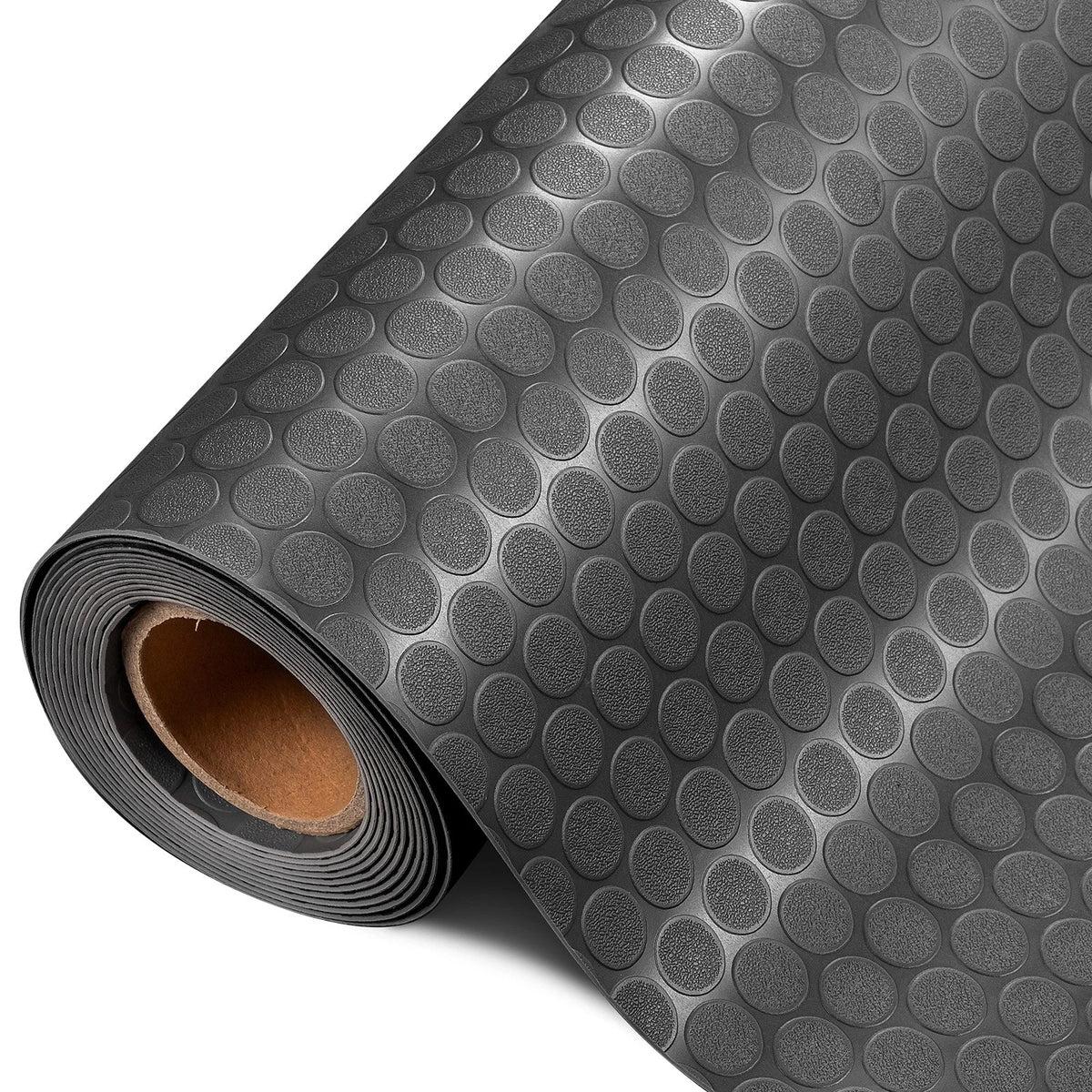 2X 7.5"x17" Non-Slip Garage Floor Mat Roll - Circular Black