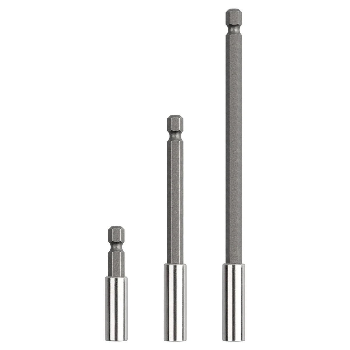 3X Magnetic Drill Bit Extension Set for Universal Use (2, 4, 6 Inch)