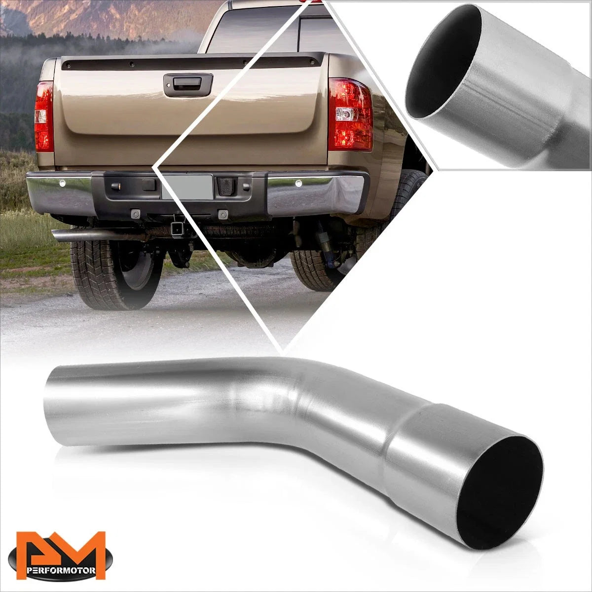 2.5" OD Steel 45 Degree Slip-Fit Exhaust Bend Pipe for Custom Applications