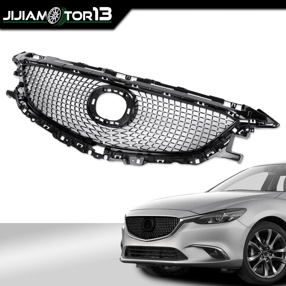 Front Bumper Mesh Hood Grille for Mazda 6 Atenza (2014–2016) J-02HGL1547ABK