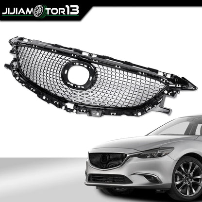 Front Bumper Mesh Hood Grille for Mazda 6 Atenza (2014–2016) J-02HGL1547ABK