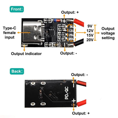 5Pcs USB-C PD QC Decoy Board Trigger Adjustable Voltage Power Module