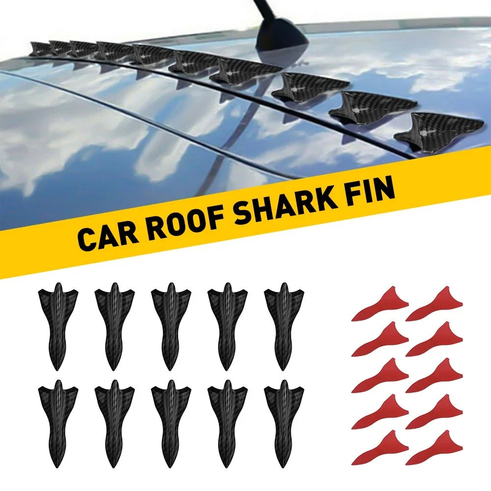 10X Carbon Fiber Shark Fin Decorative Stickers Universal