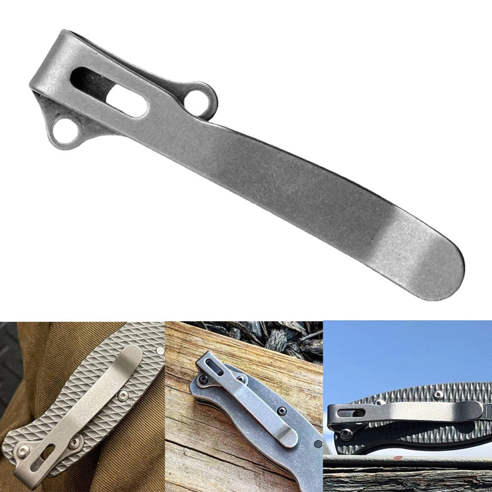 Titanium Deep Carry Pocket Clip for AD20 Demko Knives (AD20.5) Stonewash