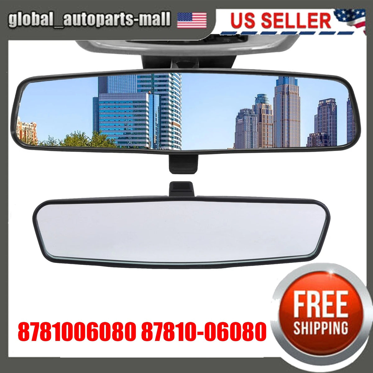Interior Rearview Mirror for Toyota Tundra Tacoma Sequoia Sienna (2000–2023) 87810-06080, 8781006080