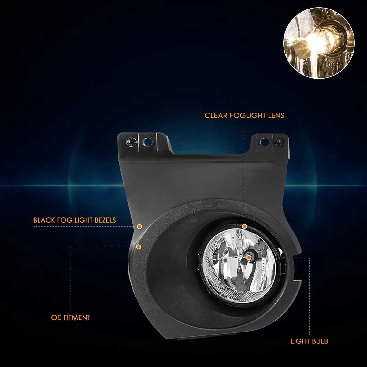 Clear Lens Fog Lights with Bezels for Ford F150 (2011–2014)