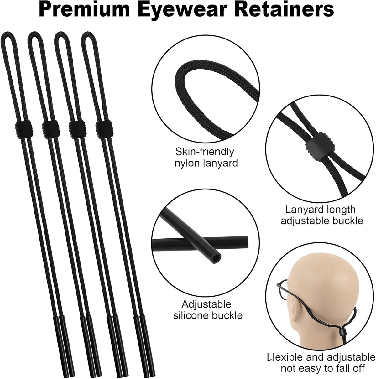 Sport Sunglass Neck Strap Lanyard Holder for Eyeglasses and Reading Glasses