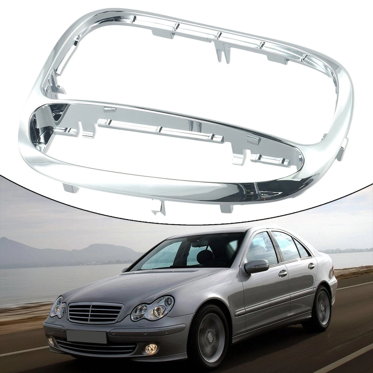 ABS Chrome Gear Shift Cover Panel Trim for C Class W203 (2001–2007)