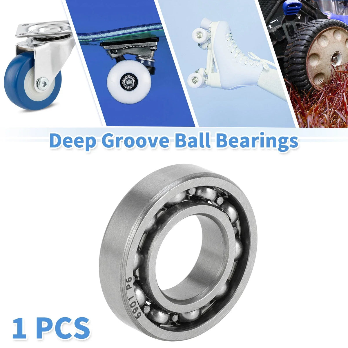 Deep Groove Ball Bearing 12x24x6mm for Scooter Skateboard 