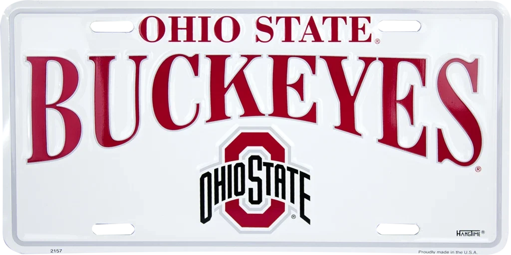 Ohio State Buckeyes License Plate Metal Tag 6 x 12